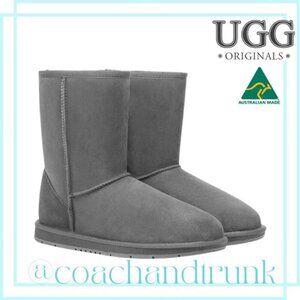 NEW WITH TAG & BOX Grey Suede Classic Ugg Boots US Size 10